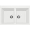 Plados One ON7920 - Inbouw - 790 x 500mm -2 bakken - met kraanwerkbank br/  Nanostone Milk White