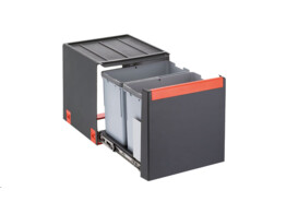 C40A402 - 134.0039.332 - Cube - Afvalsorteersysteem / Zijdelingse deuropening / 400 mm / 2 x 14 l / Deurmeenemer