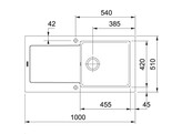 Maris - Inbouwspoeltafel / 1000 x 510 mm / 1 bak / Omkeerbaar