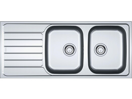 SKX6211 - 101.0314.749 - Spark - Evier a encastrer / 1160 x 500 mm / 2 bassins / Lisse / Reversible