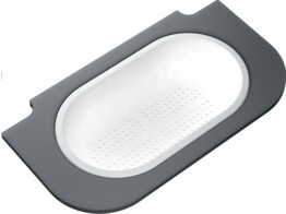 Panier egouttoir  plastique  blanc  250x448x90mm avec rebord en PE gris pour eviers Spark