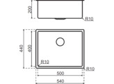 311024 - Lanesto Bilbao - Vlak- en onderbouw - 500 x400 mm RVS radius R10 gelast