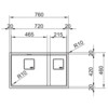 Kubus 2.0 - Onderbouwspoelunit / 760 x 460 mm / 1 1/2 bak -