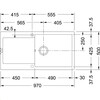 Maris - Inbouwspoeltafel / 970 x 500 mm / 1 bak / Omkeerbaar /