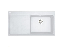 MTG 611 1000x515mm  3 1/2   avec soupape et siphon  egouttoir a droite  blanc metallise  avec trou pour dispenseur de savon