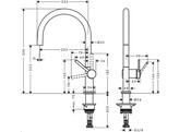 Hansgrohe Talis M54 Eengreepskeukenmengkraan C 220  1jet  chroom