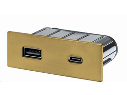 322583 -  Lanesto - Piccolo Rechthoekig -inbouwstopcontact met USB-A   C aansluiting - Goud