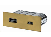 322583 -  Lanesto - Piccolo Rechthoekig -inbouwstopcontact met USB-A   C aansluiting - Goud