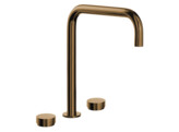 251025 - Mitigeur de cuisine Lanesto - Siena coude - Bec Orientable - Or - 3 trous