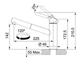 301962 - 115.0623.055 - Orbit - Mitigeur a bec extractible / Top lever / Chrome