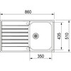 AGX211861 - 127.0635.630 - Argos - Evier a affleurer   SlimTop / 860 x 510 mm / 1 bassin /
