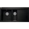 Mythos - Inbouwspoeltafel / 1000 x 515 mm / 1 1/2 bak / Onyx / Druipblad rechts