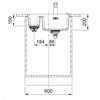 MRG160MWR1 - 125.0694.615 - Maris - Evier a sous-encaster / 553 x 433 mm / 2 bassins / Grand bassin a droite / Blanc Metallise