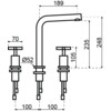 251015 - Mitigeur de cuisine Lanesto - Veneto droit - Bec orientable - Or - 3 trous