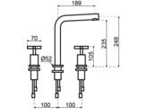 251015 - Mitigeur de cuisine Lanesto - Veneto droit - Bec orientable - Or - 3 trous