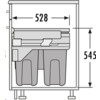 Laundry carrier 60  2 x 33L   1 x 2 5L   1 x 12L