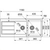 S2D621PW1 - 143.0717.394 - Sirius 2.0 - Evier a encastrer / 1160 x 500 mm / 2 bassins / Blanc / Reversible