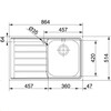 Neptune - Vlakbouw-   SlimTopspoeltafel / 864 x 514 mm / 1 bak / Glad /