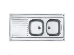 MAN7211 - 103.0395.898 - Man - Opbouwspoeltafel / 1200 x 600 mm / 2 bakken / Omkeerbaar