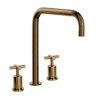 251010 - Mitigeur de cusine - Veneto coude - Bec orientable - Or - 3 trous