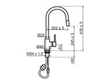 251184 - Lanesto Mitigeur de cuisine - Ancona - Bec extractible - Gun Metal