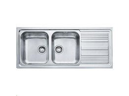 LLX6211 - 101.0166.739 - Logica Line - Inbouwspoeltafel / 1160 x 500 mm / 2 bakken / Glad /