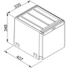 C40A403 - 134.0039.331 - Cube - Separateur de dechets / Ouverture laterale / 400  mm/ 1 x 14 l   2 x 7 l / Raccord porte-recipient