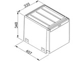 C40A403 - 134.0039.331 - Cube - Separateur de dechets / Ouverture laterale / 400  mm/ 1 x 14 l   2 x 7 l / Raccord porte-recipient
