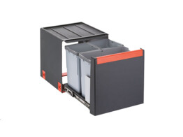 C40A403 - 134.0039.331 - Cube - Afvalsorteersysteem / Zijdelingse deuropening / 400  mm/ 1 x 14 l   2 x 7 l / Deurmeenemer