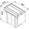 C30H303 - 134.0039.555 - Cube - Separateur de dechets / Ouverture laterale / 300  mm/ 3 x 10 l / Manuelle