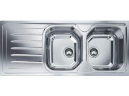 OLX6211 - 101.0204.962 - Onda-Line - Evier a encastrer / 1160 x 500 mm / 2 bassins / Lisse / Reversible