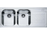 Armonia - Inbouwspoeltafel / 1160 x 500 mm / 2 bakken / Glad /