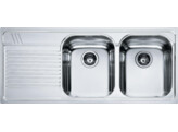 Armonia - Inbouwspoeltafel / 1160 x 500 mm / 2 bakken / Glad /