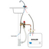 Watts Univers.aansl.kit keukenboiler compleet 3/8  en 1/2 