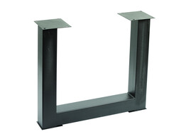 280115 - U-voet van zwart staal blank gelakt 810 x 720 mm