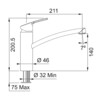 301788 - 115.0391.460 - Smart - Mitigeur a bec orientable / Top lever / Chrome