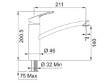 301788 - 115.0391.460 - Smart - Mitigeur a bec orientable / Top lever / Chrome