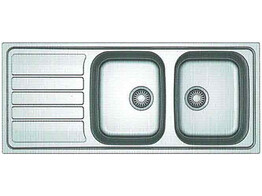 FLX6211 - 101.0715.791 - Flash - Evier a encastrer / 1160 x 500 mm / 2 bassins / Lisse / Reversible