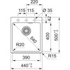 MRG610390KR1 - 114.0668.628 - Maris - Evier a encastrer / 440 x 500 mm / 1 bassin / Cafe Creme