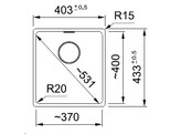 MRG210370MB1 - 135.0694.617 - Maris - Evier a affleurer / 403 x 433 mm / 1 bassin / Noir Mat