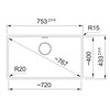 MRG210720OX1 - 135.0694.623 - Maris - Evier a afleurer / 753 x 433 mm / 1 bassin / Onyx