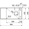 Fresno - Vlakbouw- onderbouwspoeltafel / 860 x 458 mm / 1 bak / Omkeerbaar /