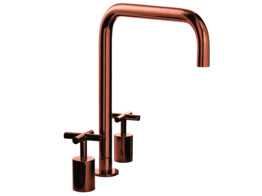 251009 - Mitigeur de cuisine Lanesto - Veneto coude - Bec orientable- Cuivre - 3 trous