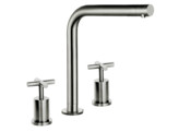 251011 - Mitigeur de cuisine Lanesto - Veneto droit - Bec orientable - Inox - 3 trous