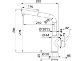 301916 - 115.0595.083 - Urban - Mitigeur a bec extractible / Side lever / Chrome