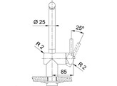 301946 - 115.0628.207 - Atlas Neo - Eengreepsmengkraan met zwenkbare uitloop / Side lever / Antraciet