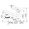 301961 - 115.0623.054 - Orbit - Mitigeur a bec orientable / Top lever / Chrome