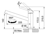 301961 - 115.0623.054 - Orbit - Mitigeur a bec orientable / Top lever / Chrome