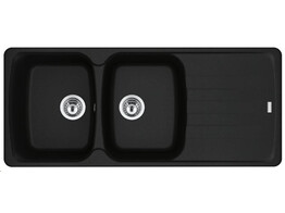 AZG621MB1 - 114.0668.883 - Antea - Evier a encastrer / 1160 x 500 mm / 2 bassins / Noir Mat / Reversible