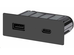 322581 -  Lanesto - Piccolo Rechthoekig -inbouwstopcontact met USB-A   C aansluiting - Gun Metal